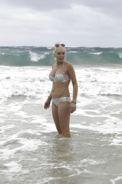 Lindsay Lohan - In Bikini at the beach in Hawaii - N