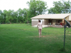 American couple posing to ranch - N