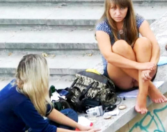 Pussy girls on the street without panties Photo erotica - N