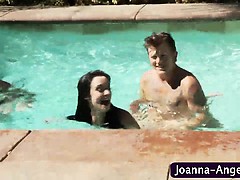 Emo slut fucked hard in pool