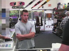 Straight guy will fuck for cash in gay pawn shop