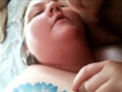 Eager BBW takes his load on her face