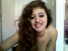 Amateur teen shows her big natural tits