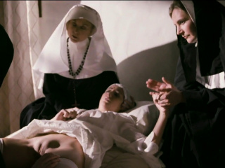 Lesbian nun masturbating and fingering