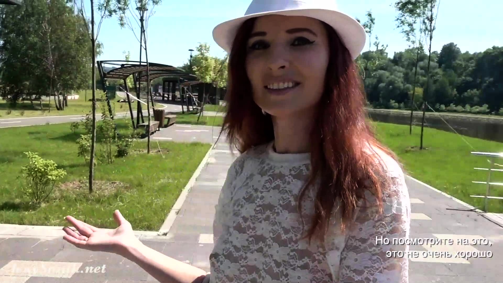 She Walking Naked In Public Park. Bottomless Flashing at DrTuber