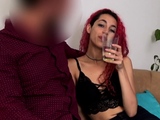 Redhead Latina girlfriend does anal sex
