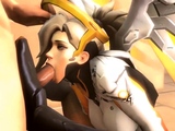 3D Mercy from Overwatch Sucking a Big Dick Anime Compilation