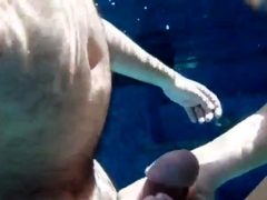 Girl pulling my cock underwater