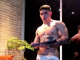 Jock gay muscle hunk jerking off