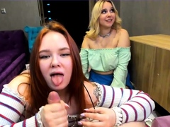Lapdance and blowjob made by BIG boobs blonde