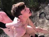 Sub twinks went to the woods for butt banging threesome